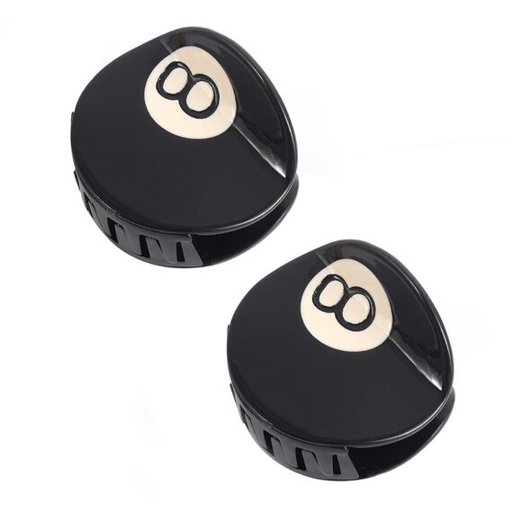 Black 8 Ball Hair Claw Clip for Women Modern Acetate Stylish Utility main image 7